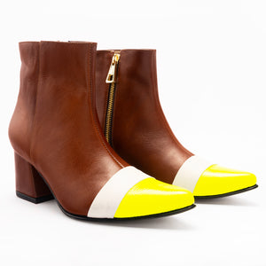 ANKLE boots - MIEL + limón NEÓN + beige - divinacastidad