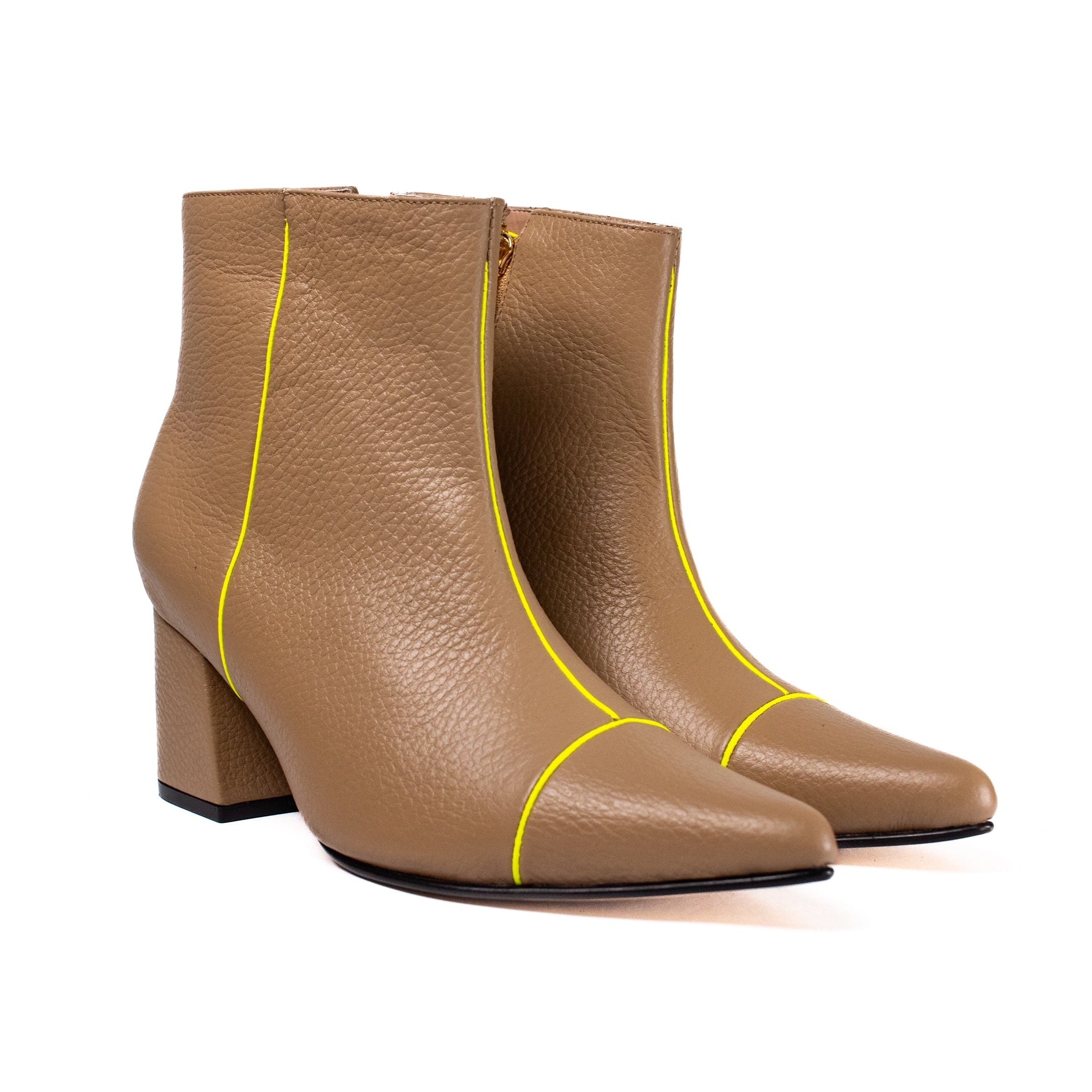 ANKLE boots - Cocoa x Limón neón