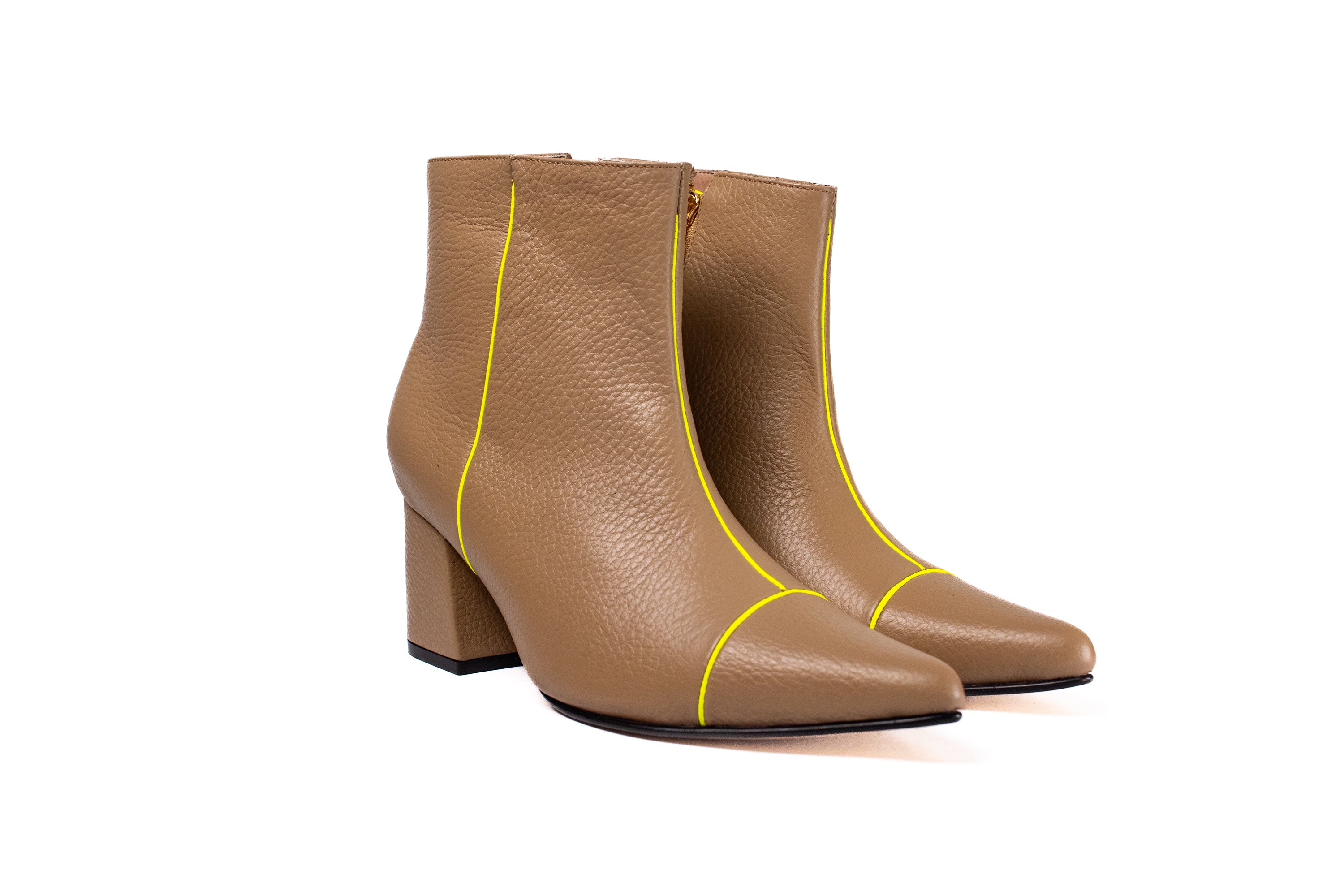 ANKLE boots - Cocoa x Limón neón