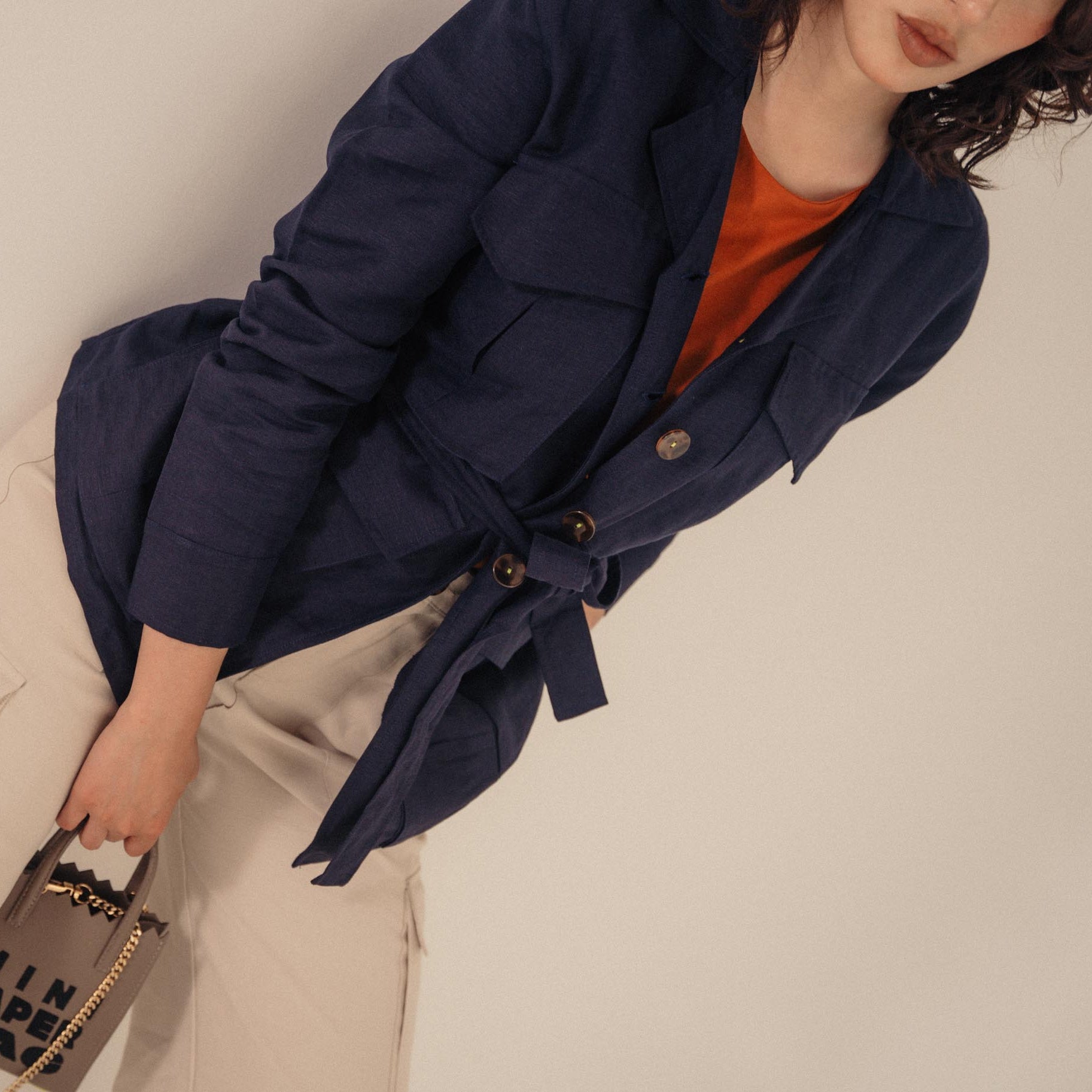 SAFARI jacket - NAVY blue - DIVINA CASTIDAD