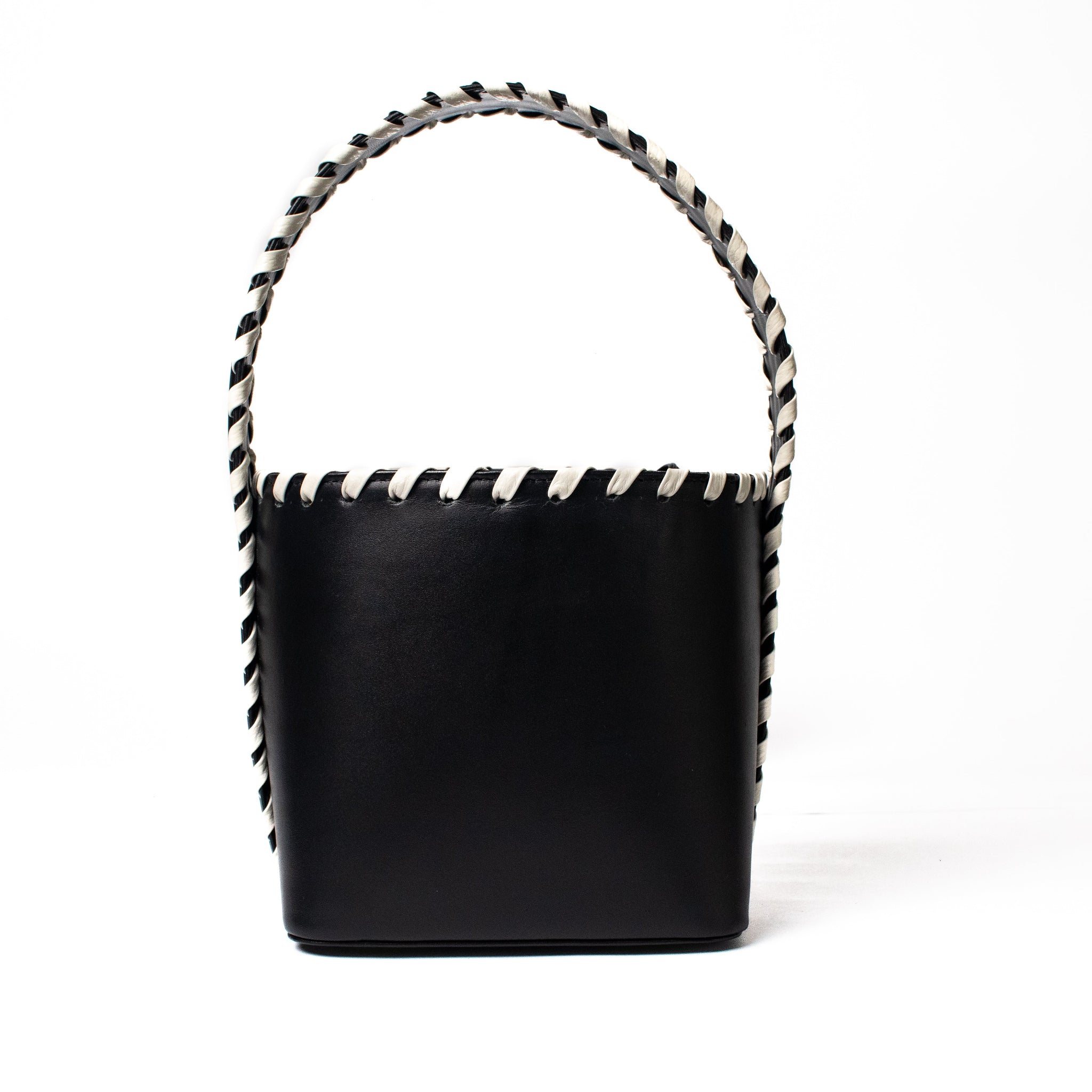 MARTINA bag - negro x tejido beige