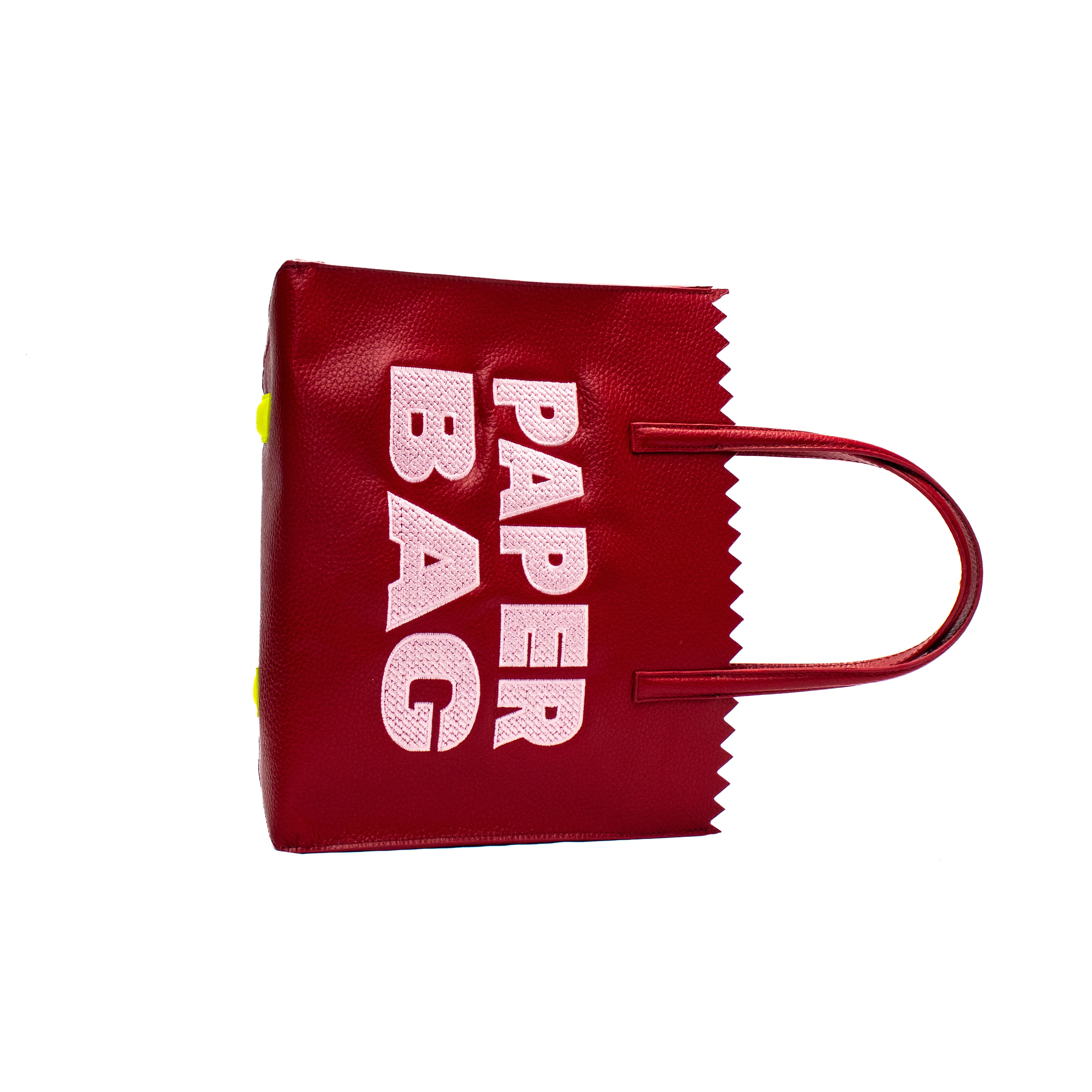 PAPER BAG SHORT - burdeos x bordado rosa