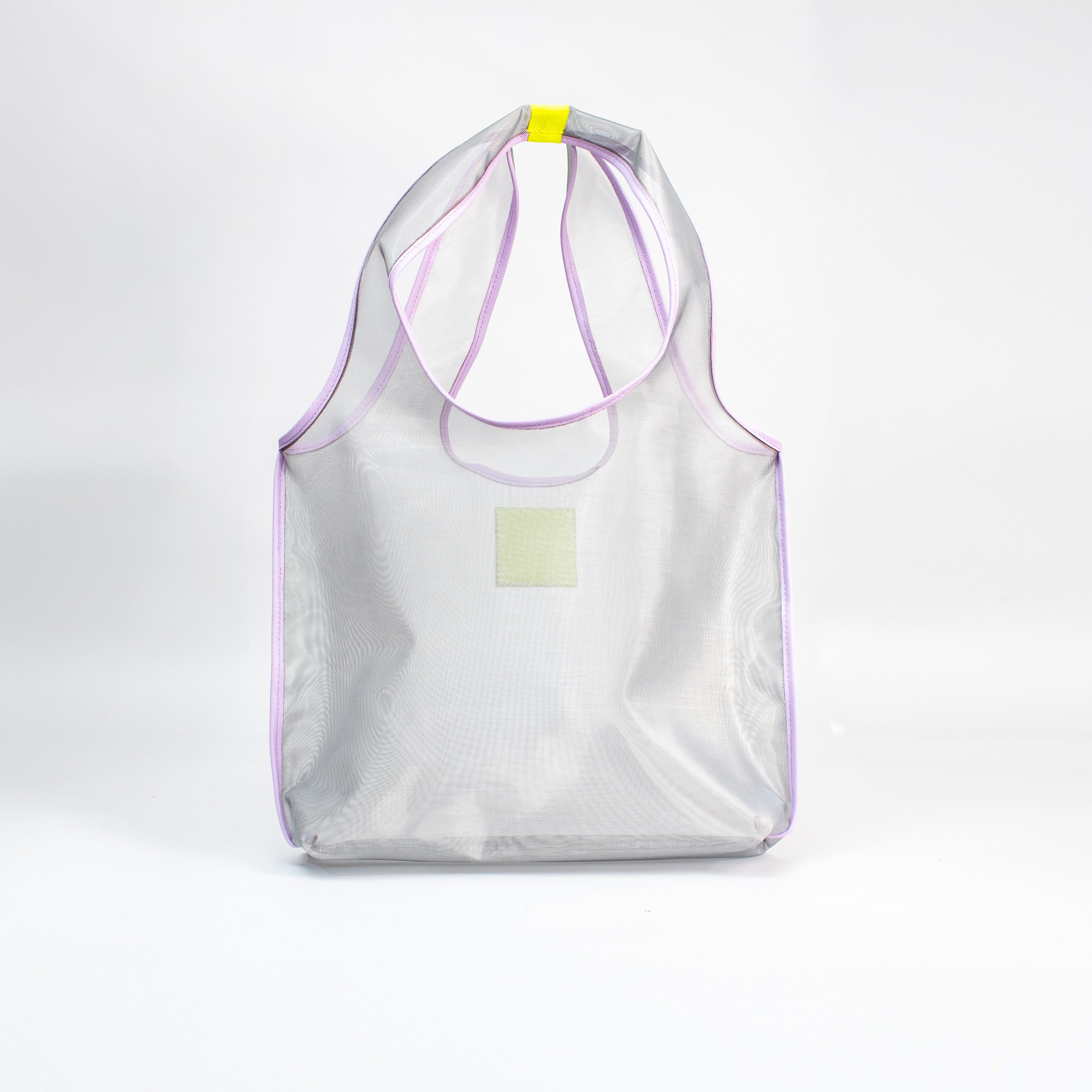 Mesh Tote Bag - Silver x Mauve