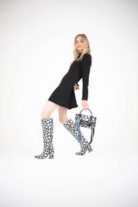 KNEE high BOOTS  eggs B&W