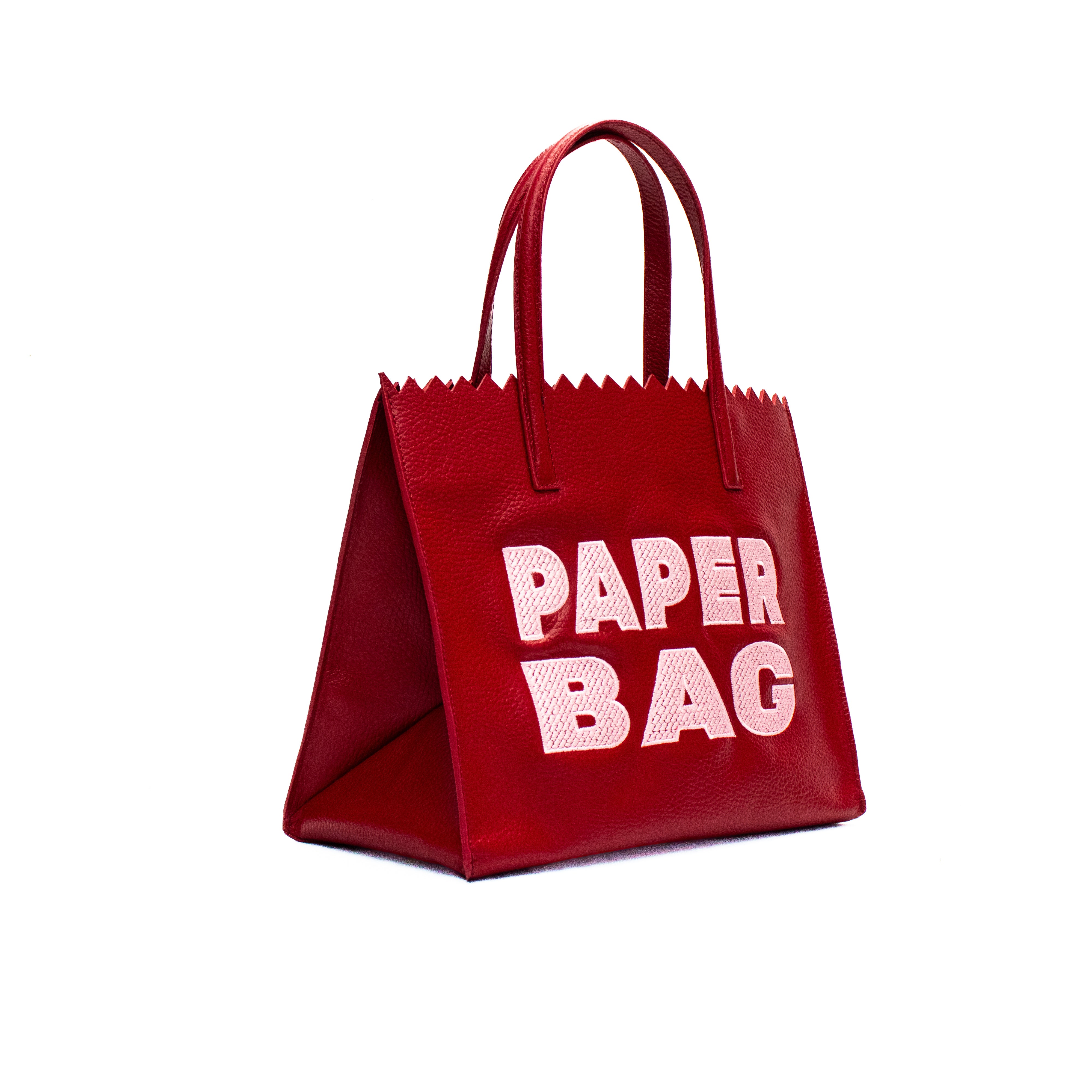 PAPER BAG SHORT - burdeos x bordado rosa