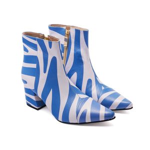 ANKLE boots BLUE cebra BOLD