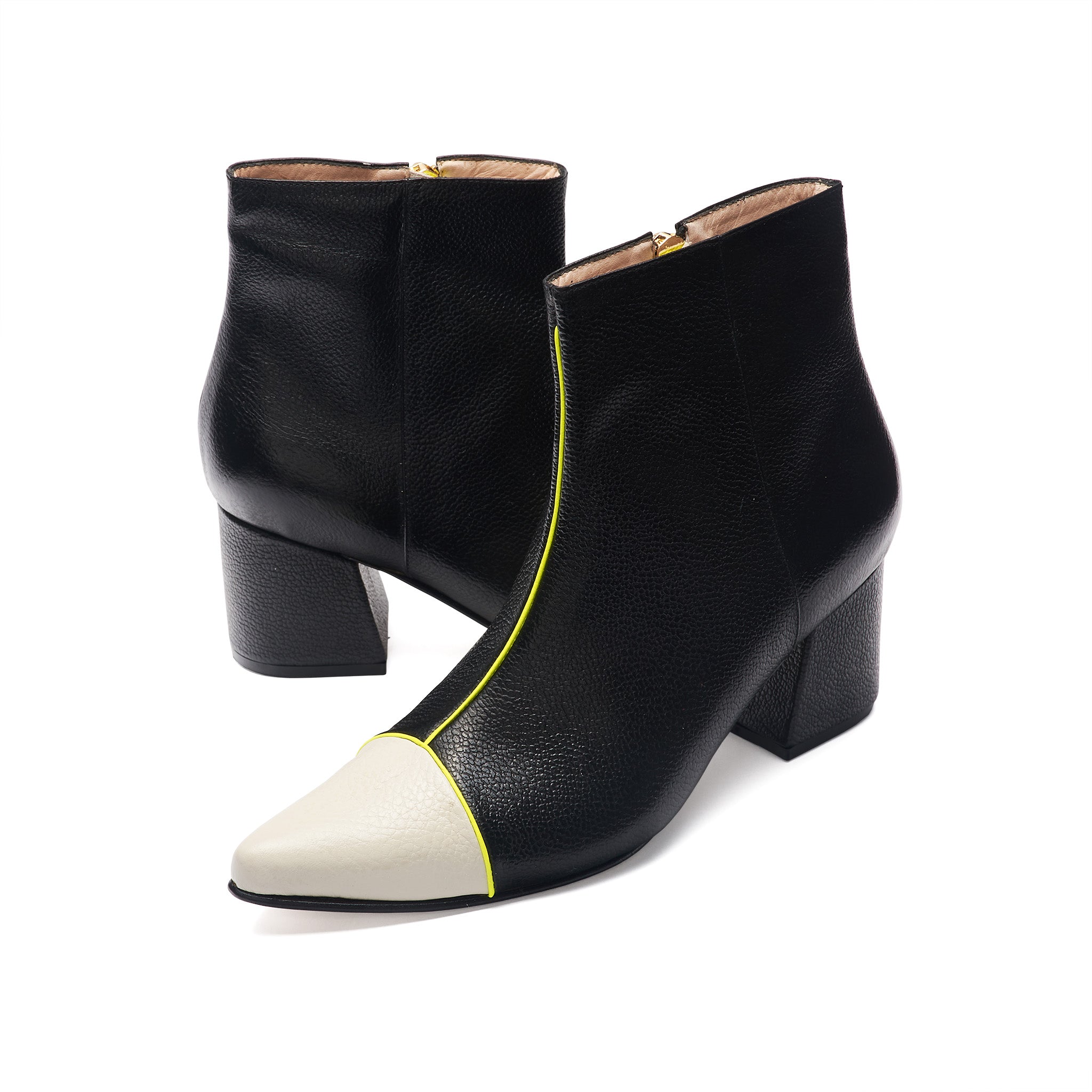 ANKLE boots - BLACK X BEIGE