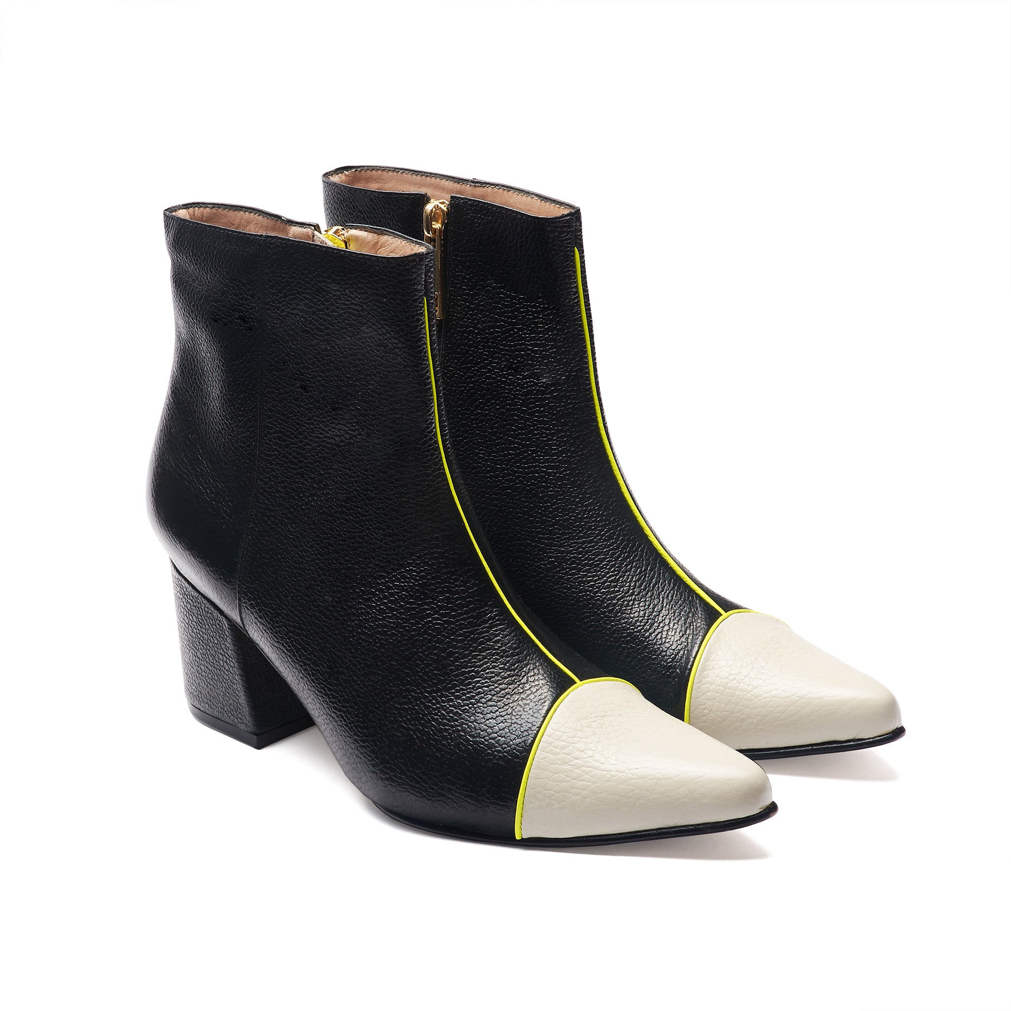 ANKLE boots - BLACK X BEIGE