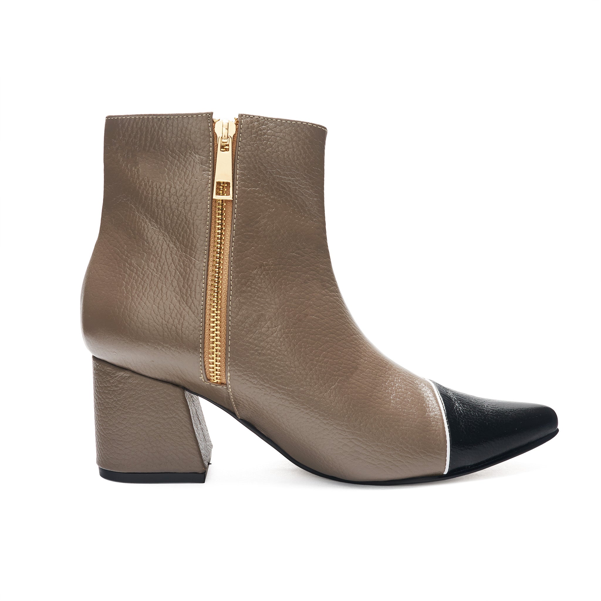 ANKLE boots - TAUPE x BLACK