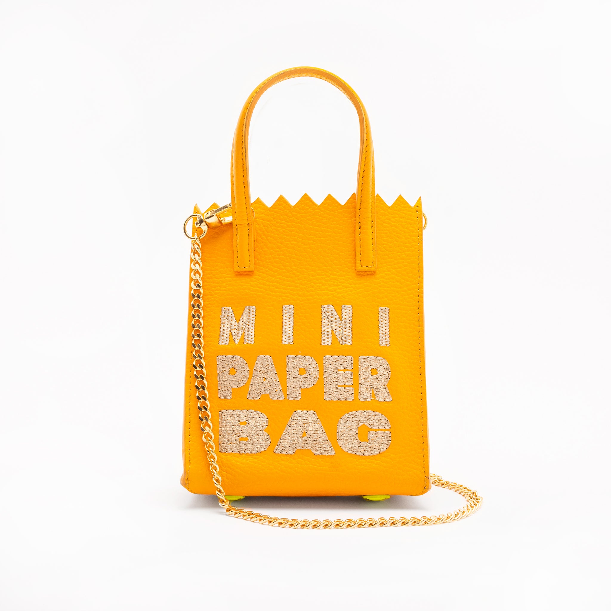 MINI paper BAG - mango MADURO +  bordado BEIGE -
