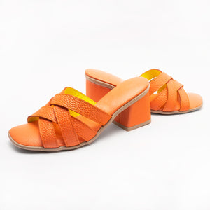 TRENZA sandals HEEL - mandarina - DIVINA CASTIDAD