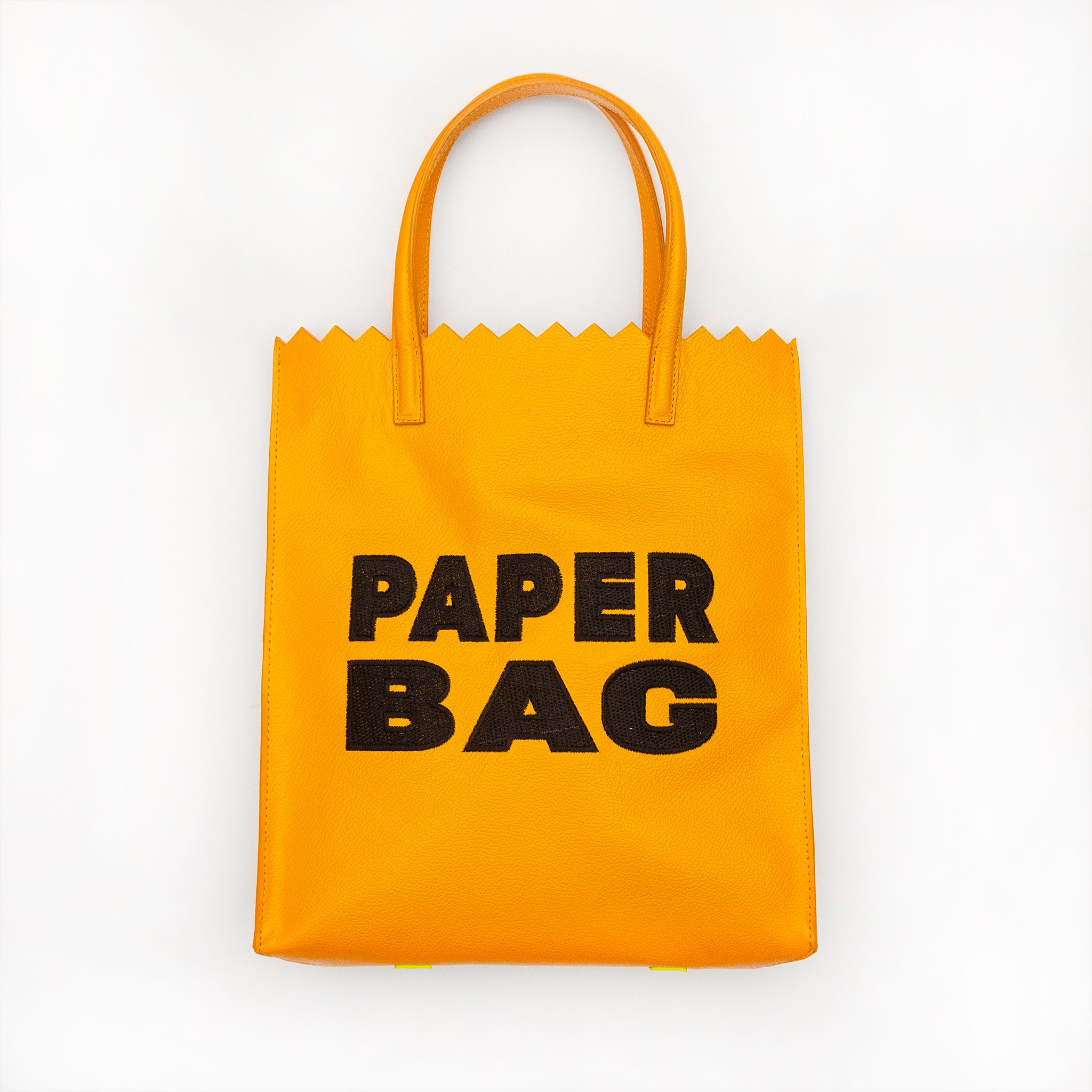 PAPER bag - MANGO maduro + BORDADO negro -