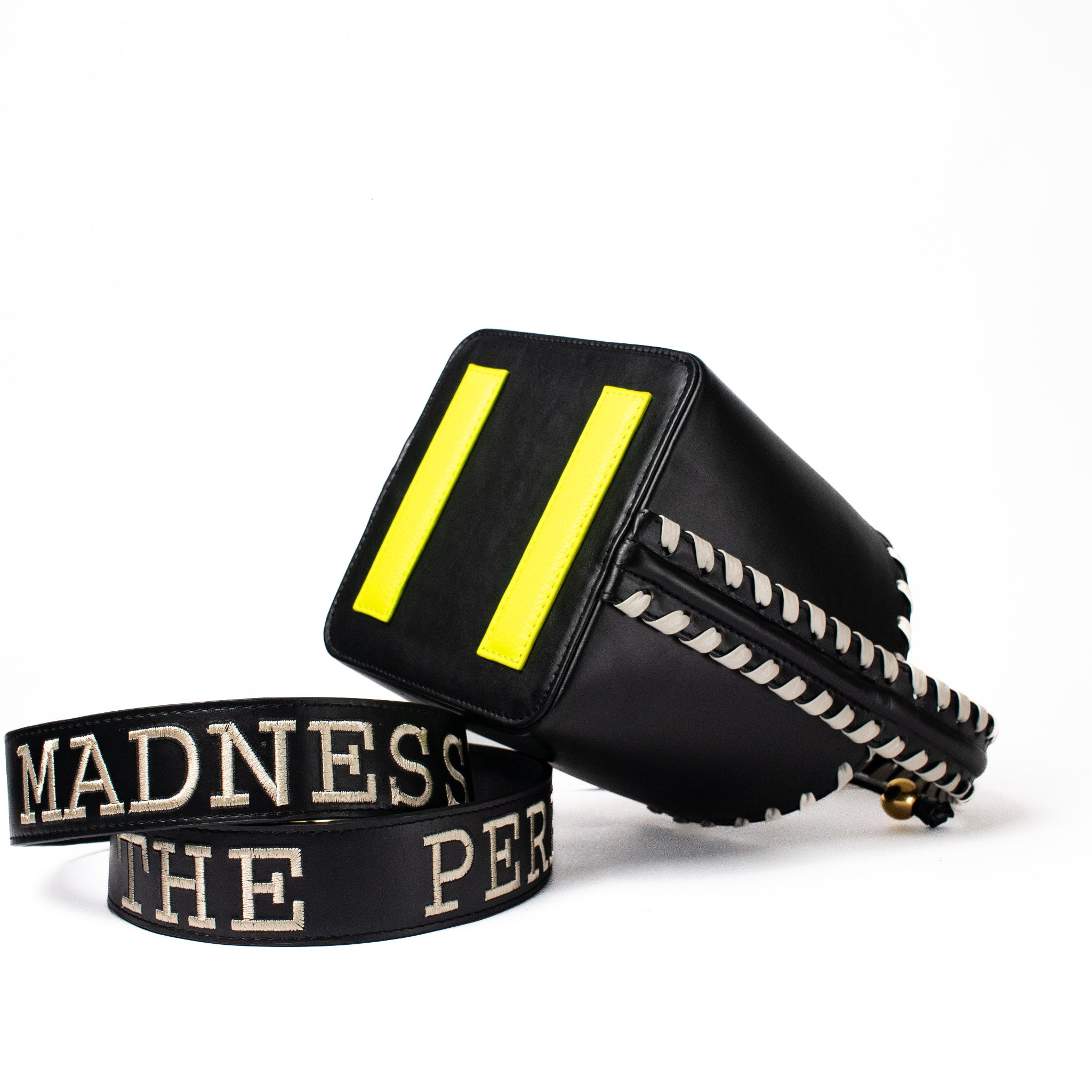 MARTINA bag - negro x tejido beige