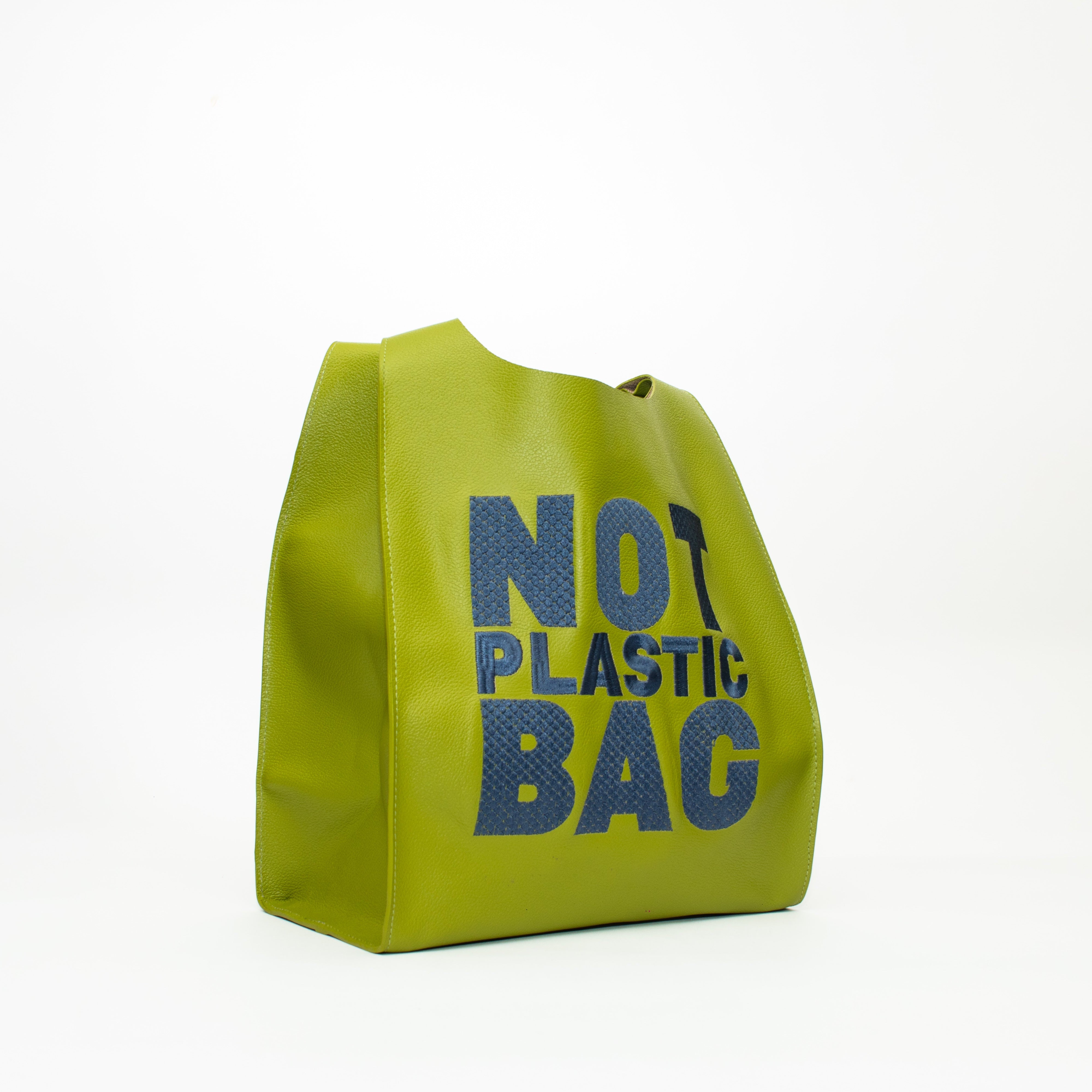 PLASTIC BAG -  Pistacho x azul celeste