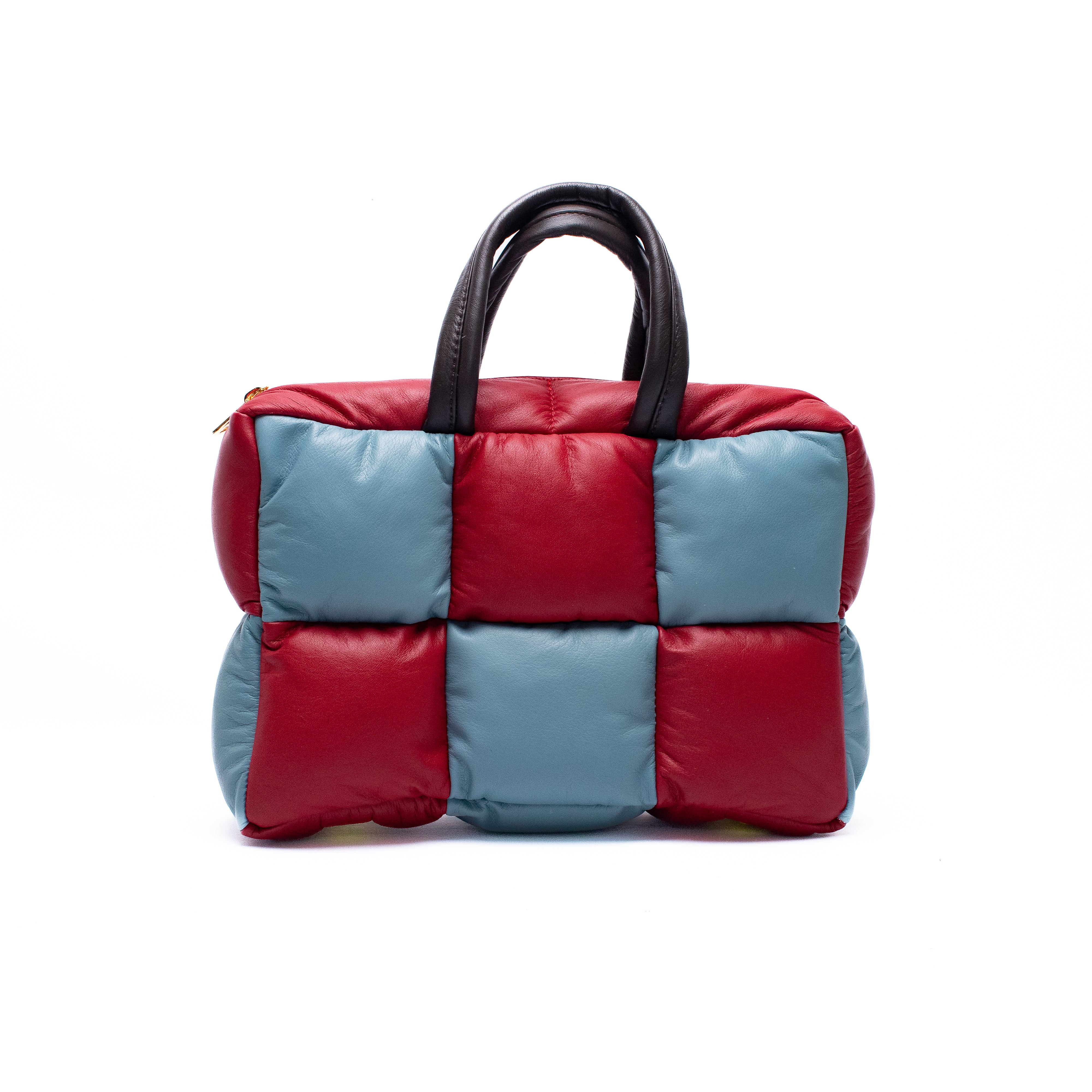 CANDELARIA BAGUETTE BAG - Rojo / Celeste + Chocolate