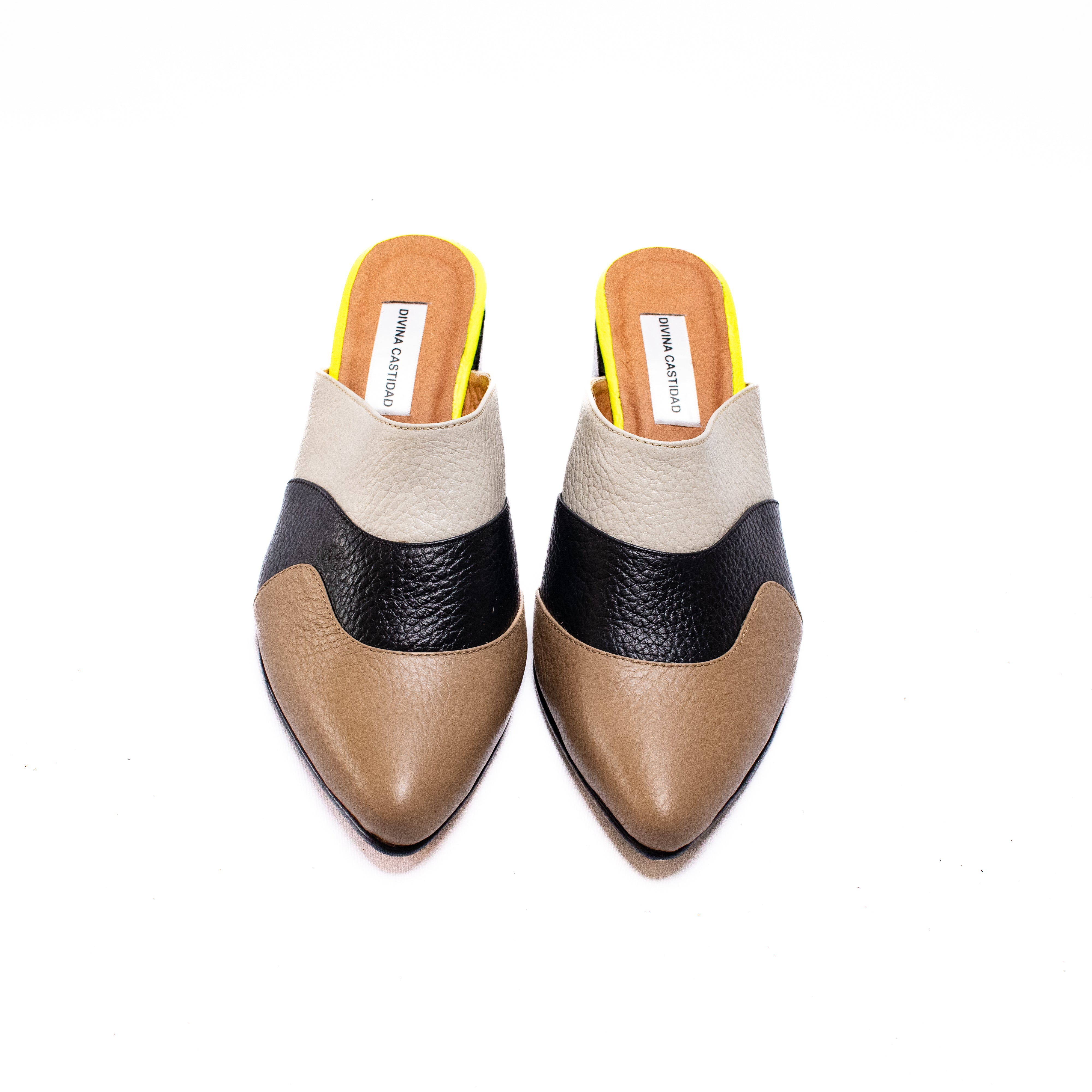 OLA MULES beige negro cocoa