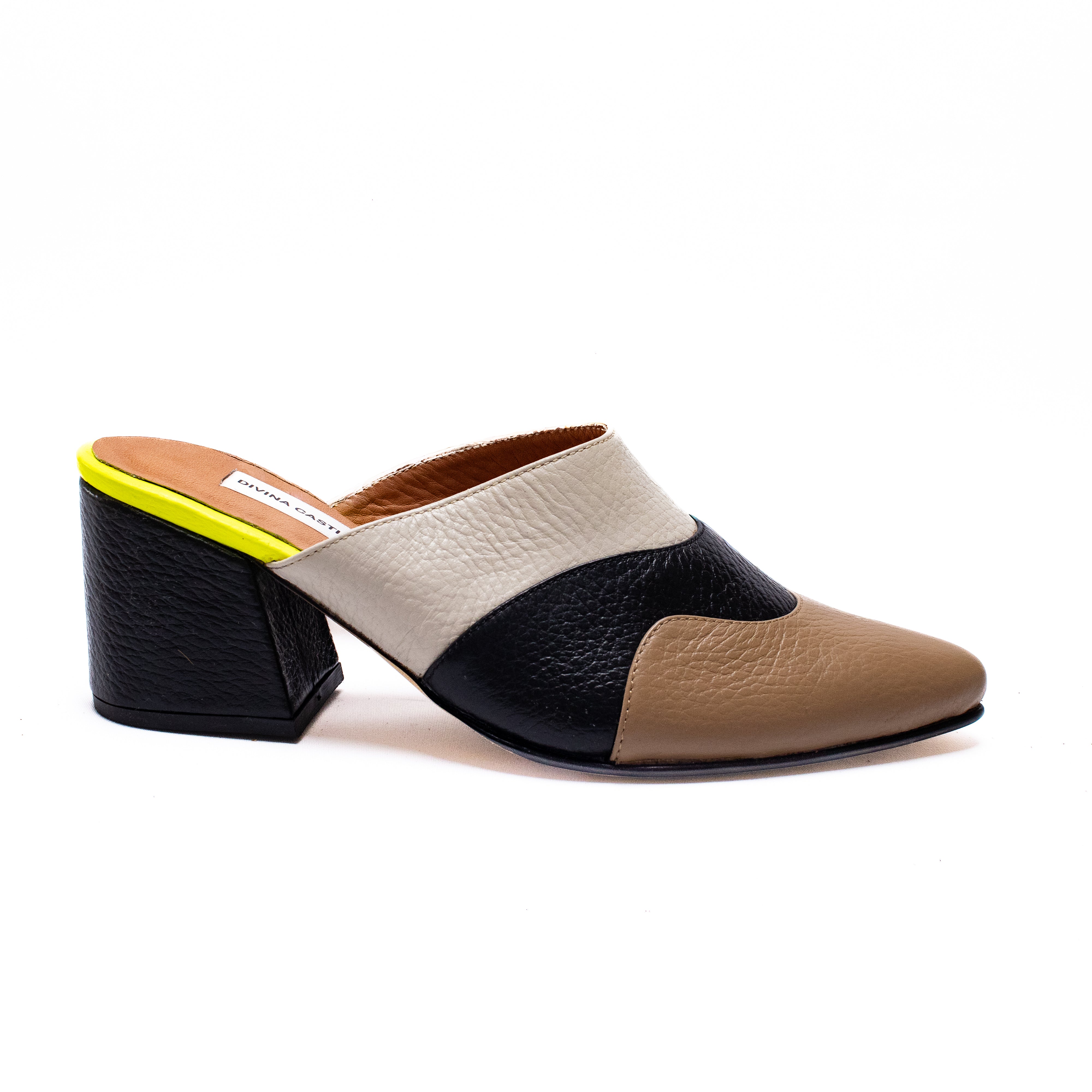 OLA MULES beige negro cocoa