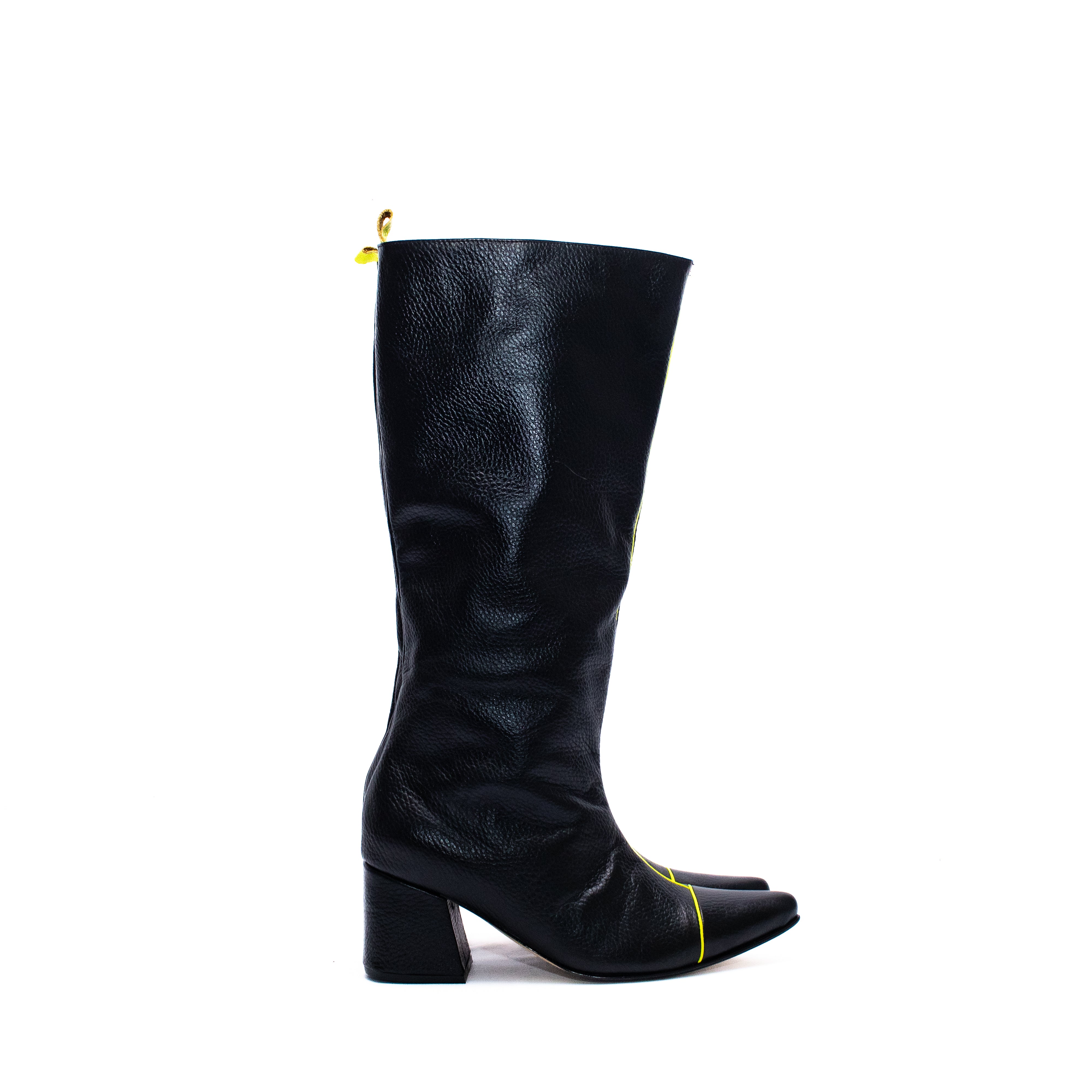 KNEE HIGH BOOTS - Negro x Limón Neón