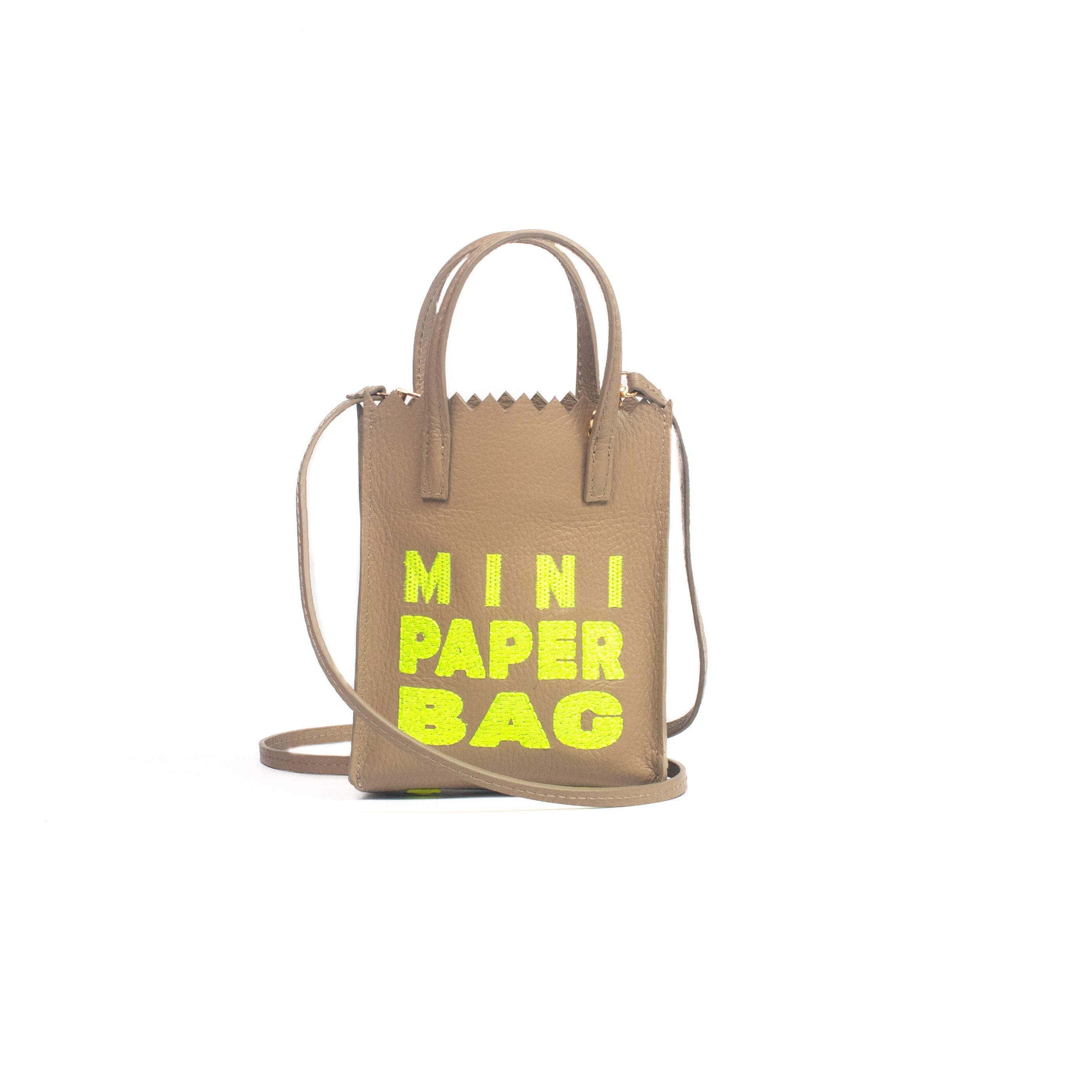 Mini Paper Bag - Cocoa x Limón Neón