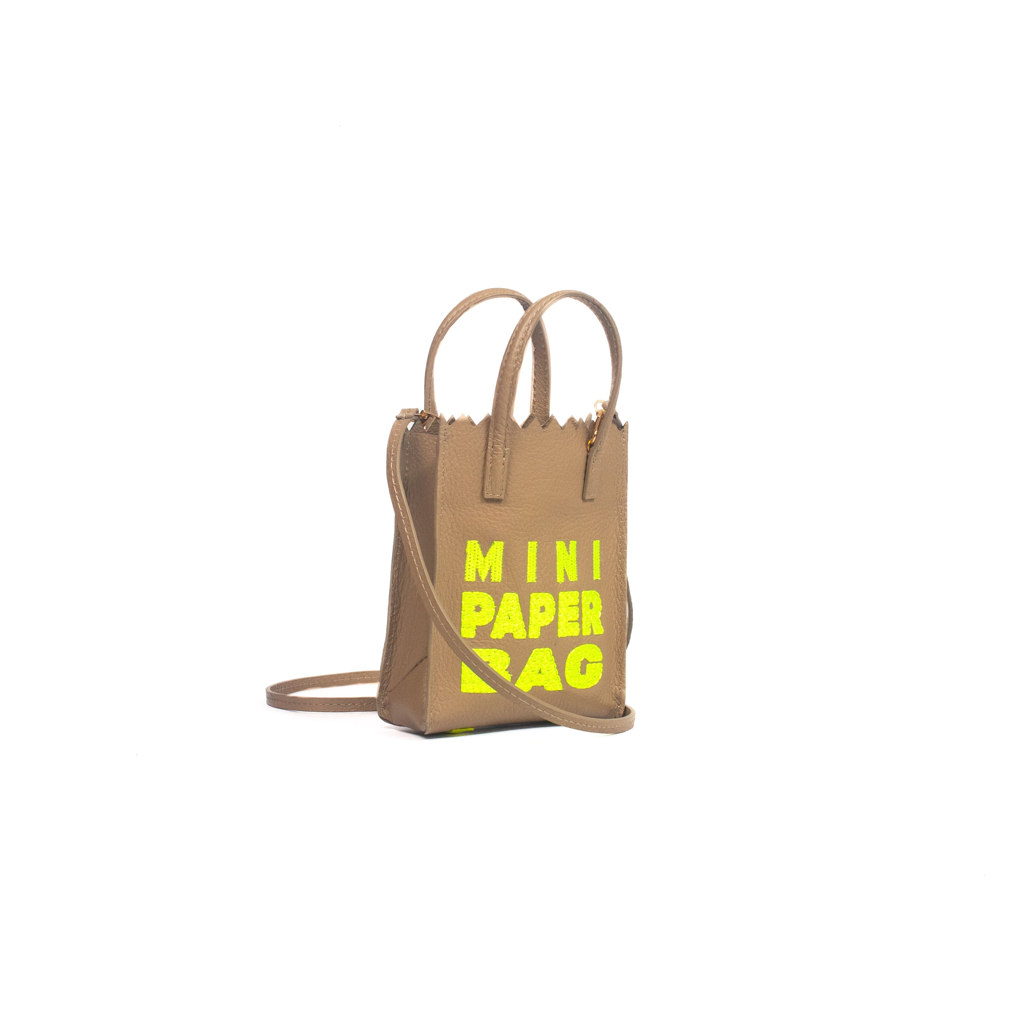 Mini Paper Bag - Cocoa x Limón Neón