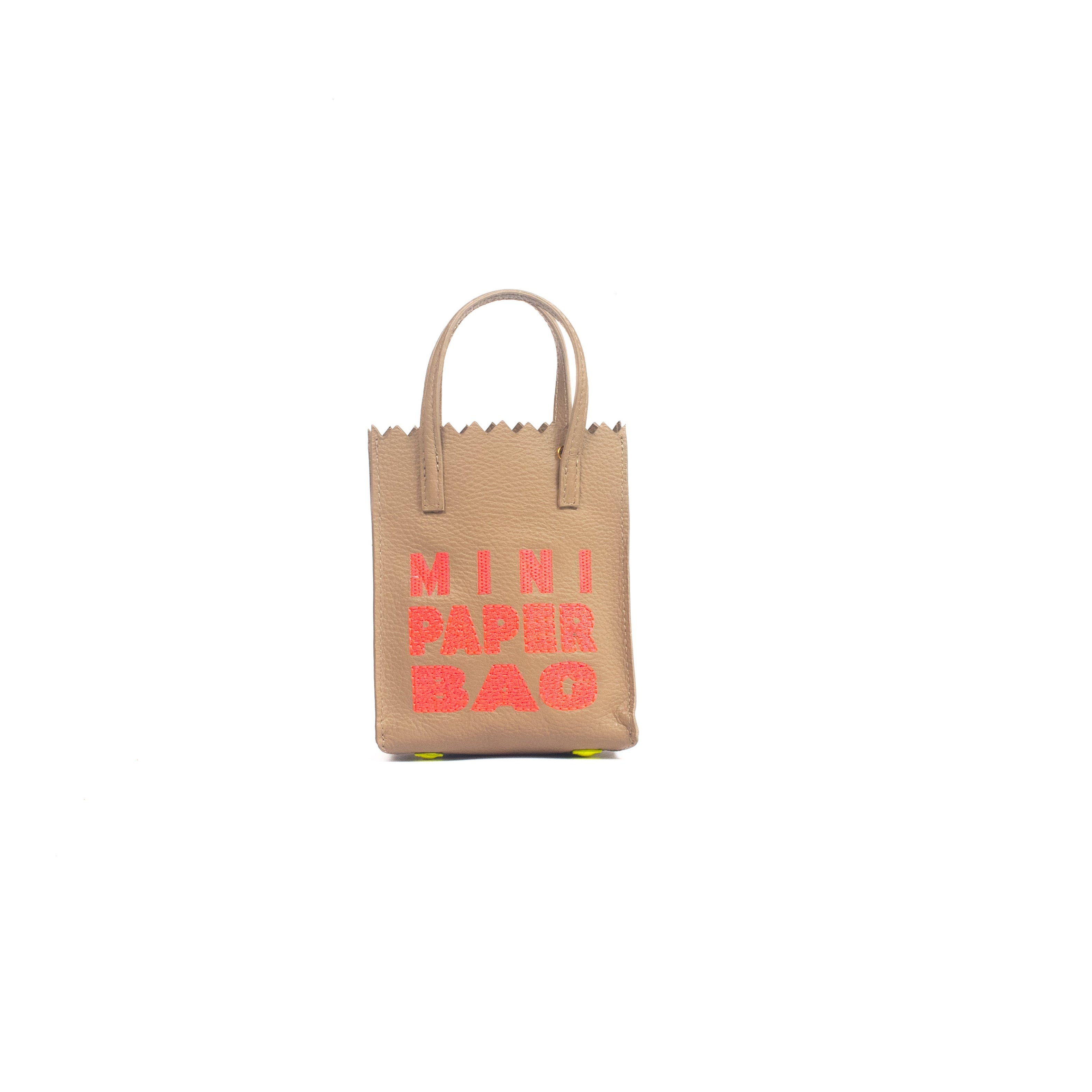 Mini Paper Bag - Cocoa x Rosa Neón