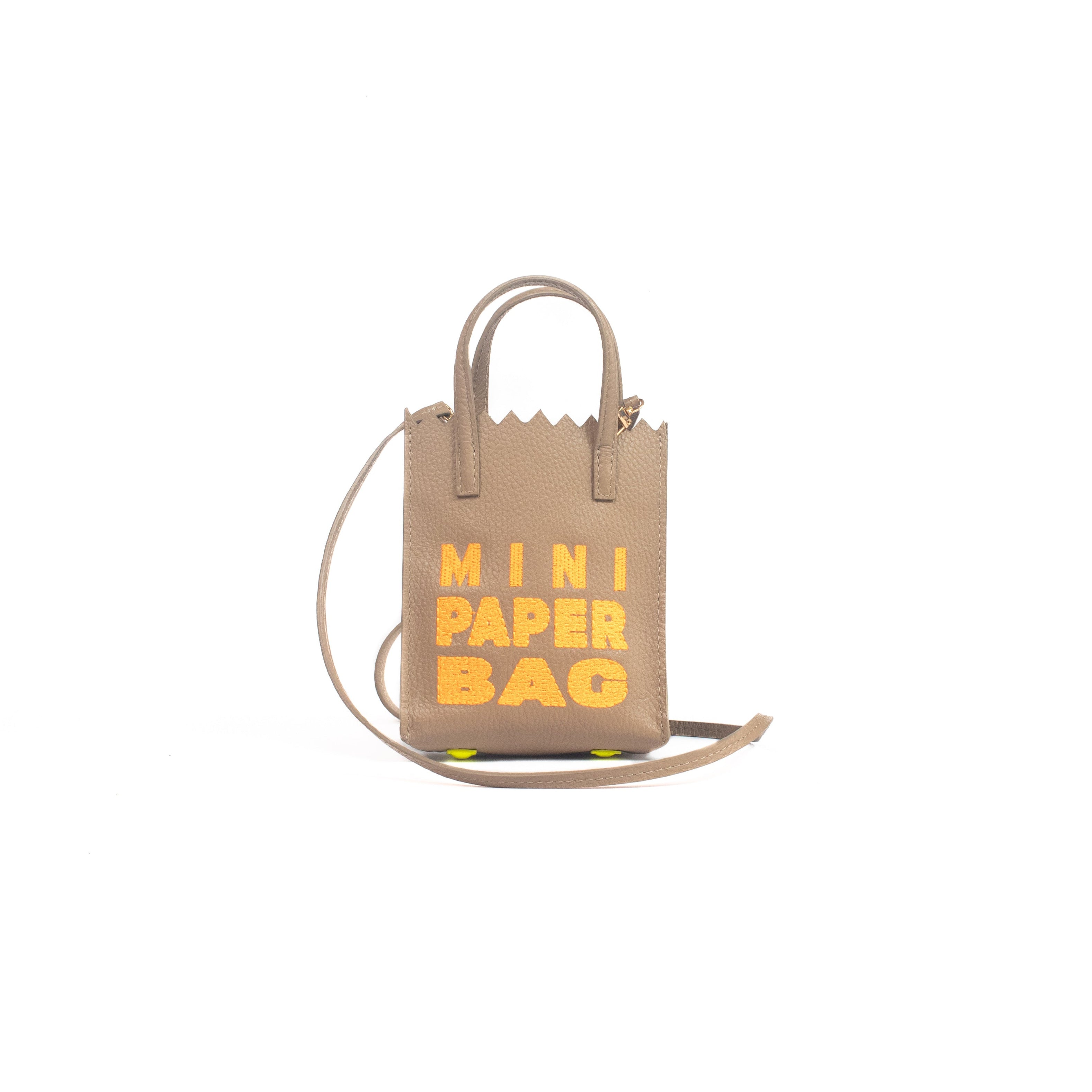 Mini Paper Bag - Cocoa x Naranja Neón