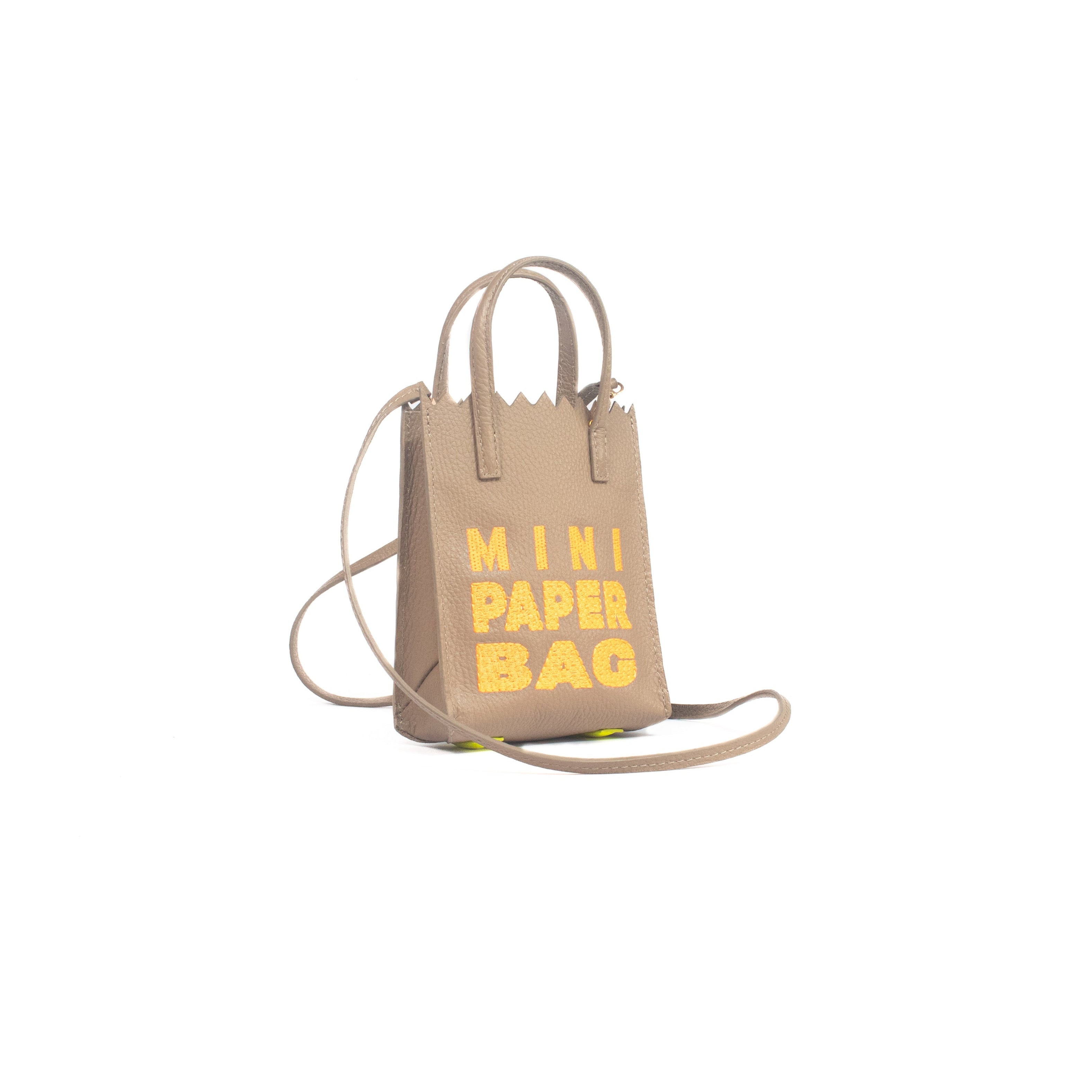 Mini Paper Bag - Cocoa x Naranja Neón