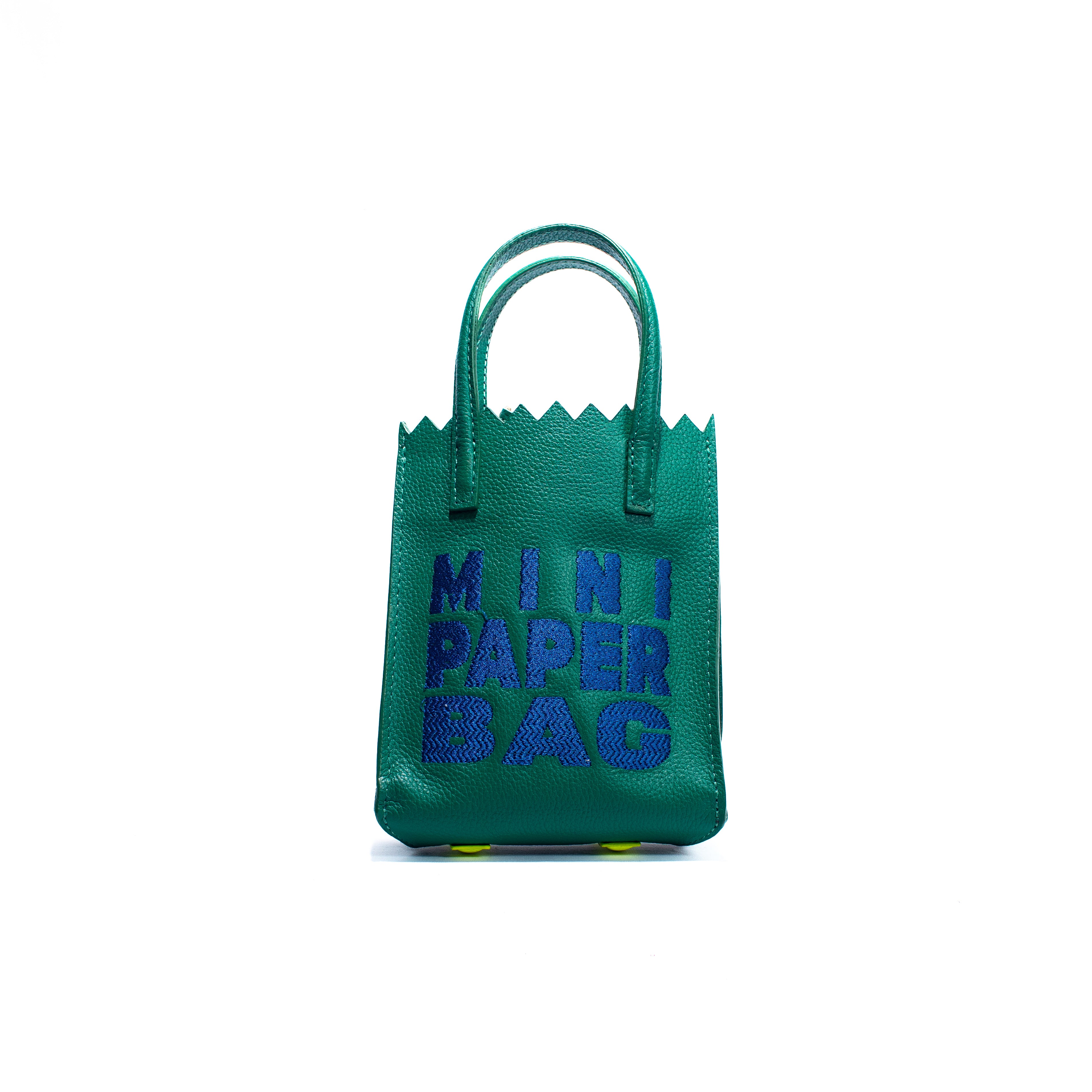 Mini Paper Bag - Verde Esmeralda x Azul