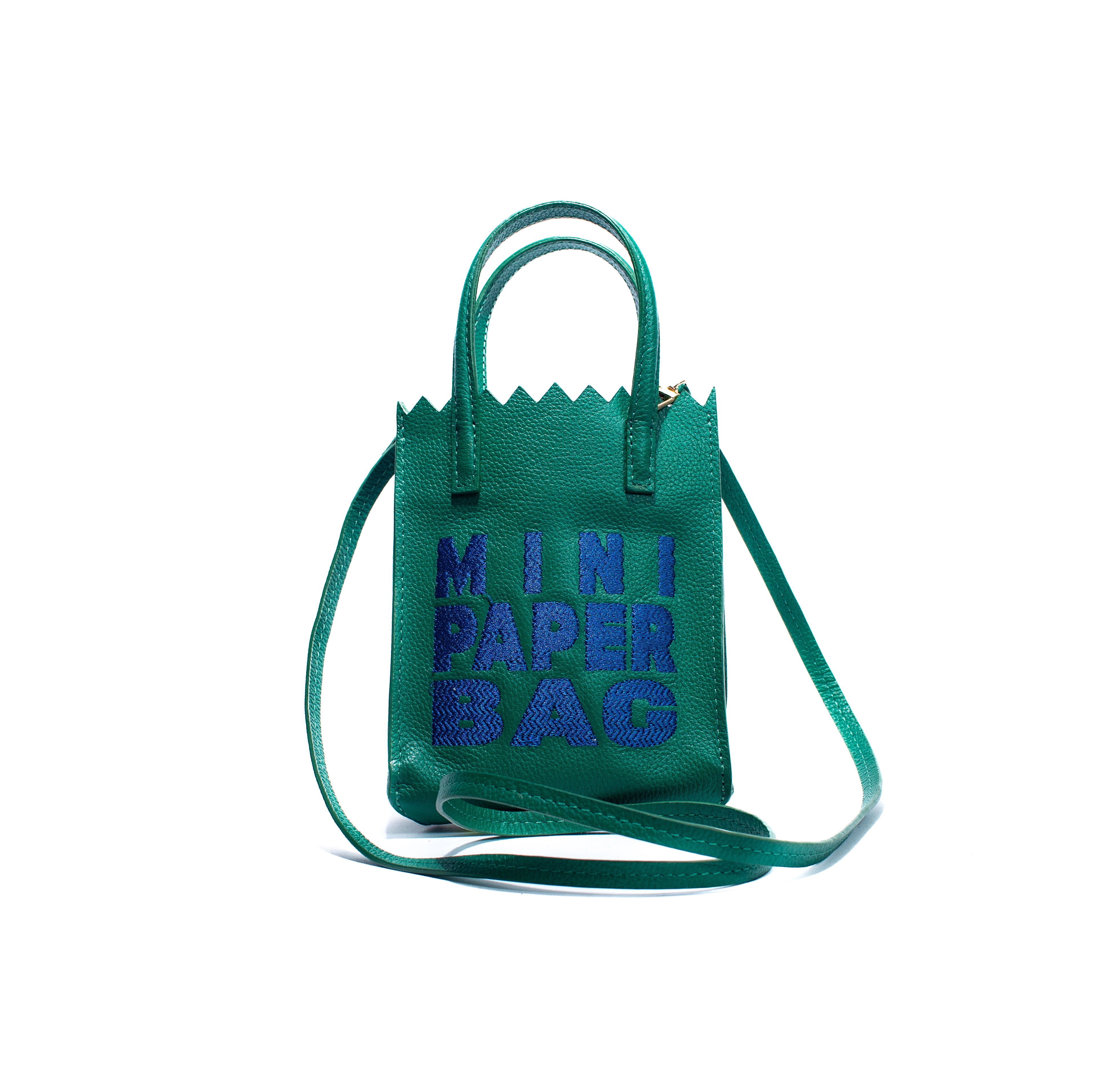 Mini Paper Bag - Verde Esmeralda x Azul