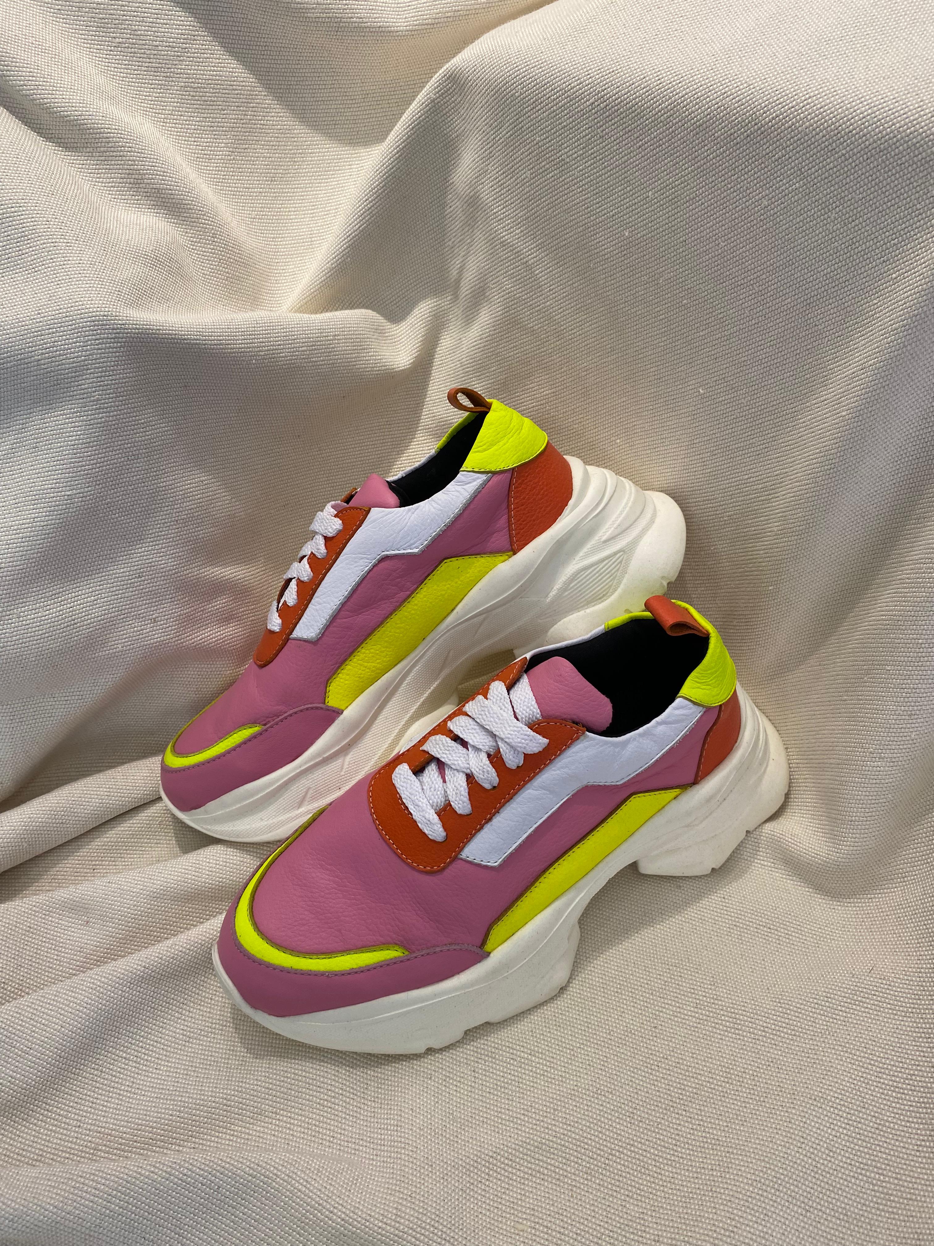 BOOM sneakers - ROSADO chicle x MANDARINA