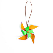 Windmill Charm Green + Orange