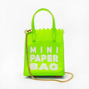 MINI paper BAG - verde VICHE neón  -